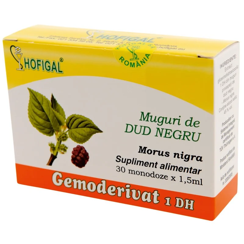 Gemoderivat din muguri de dud negru, 30 monodoze x 1.5ml, Hofigal