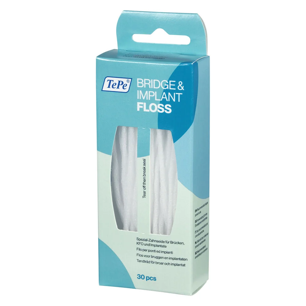 Ata detara pentru implanturi si lucrari Bridge&Implant Floss, 30 bucati, TePe 