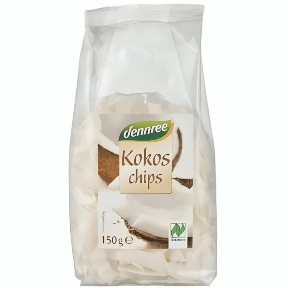 Chipsuri de cocos ecologice, 150g, Denree