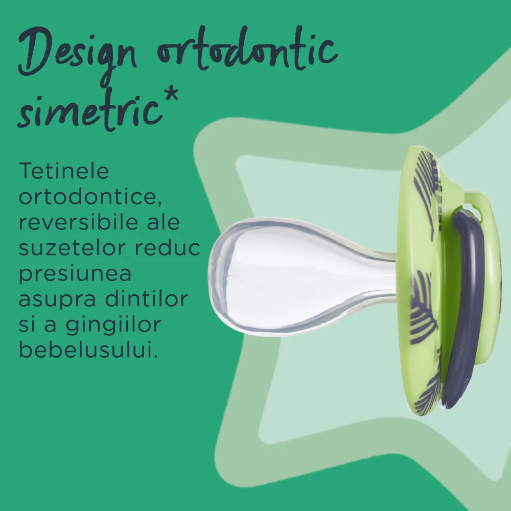 Suzeta ortodontica pentru 18-36 luni Fun Albastru/Verde 2 bucati, Tommee Tippee 