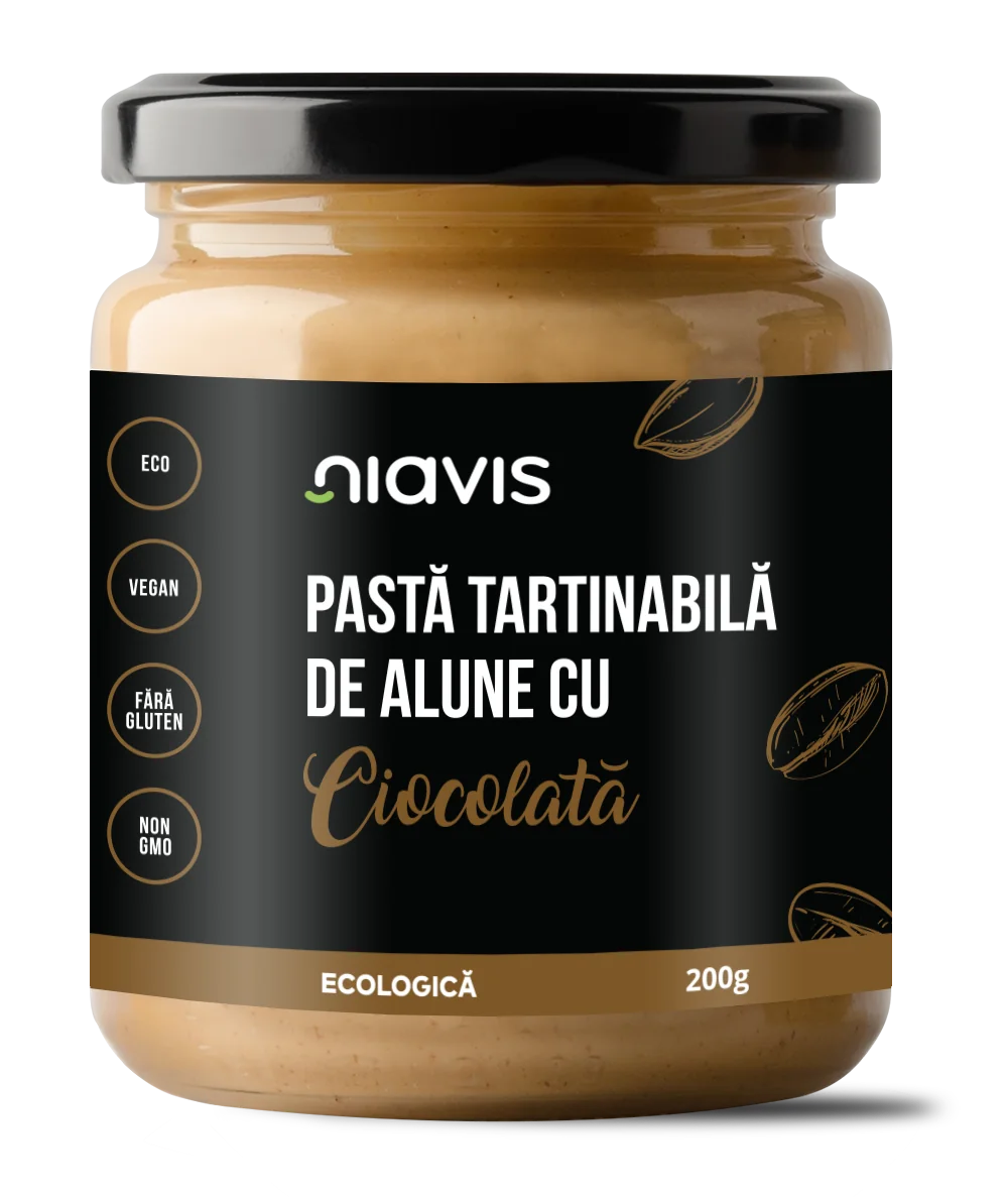 Pasta tartinabila de alune cu ciocolata ecologica, 200g, Niavis