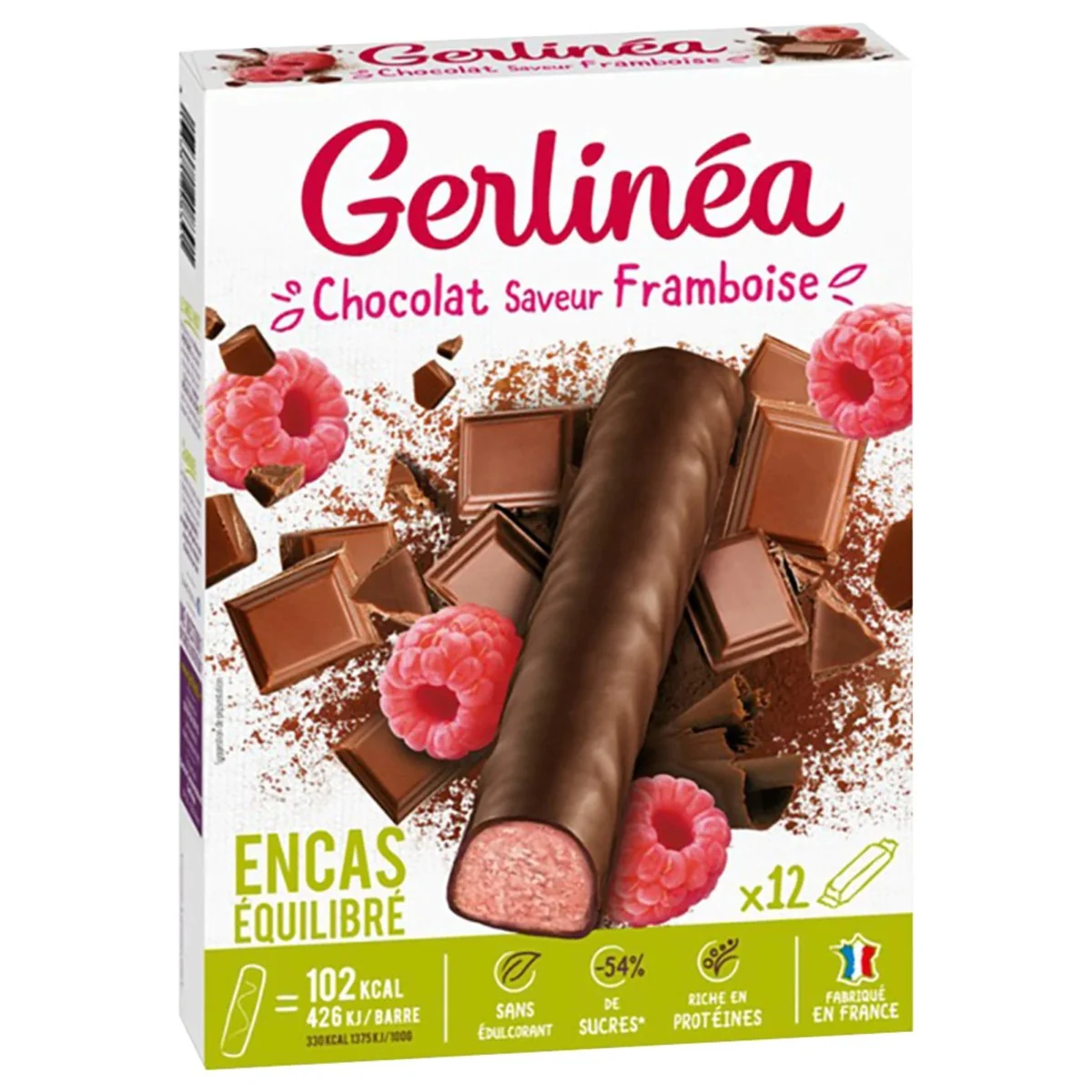 Batoane de ciocolata cu zmeura, 372g, Gerlinea