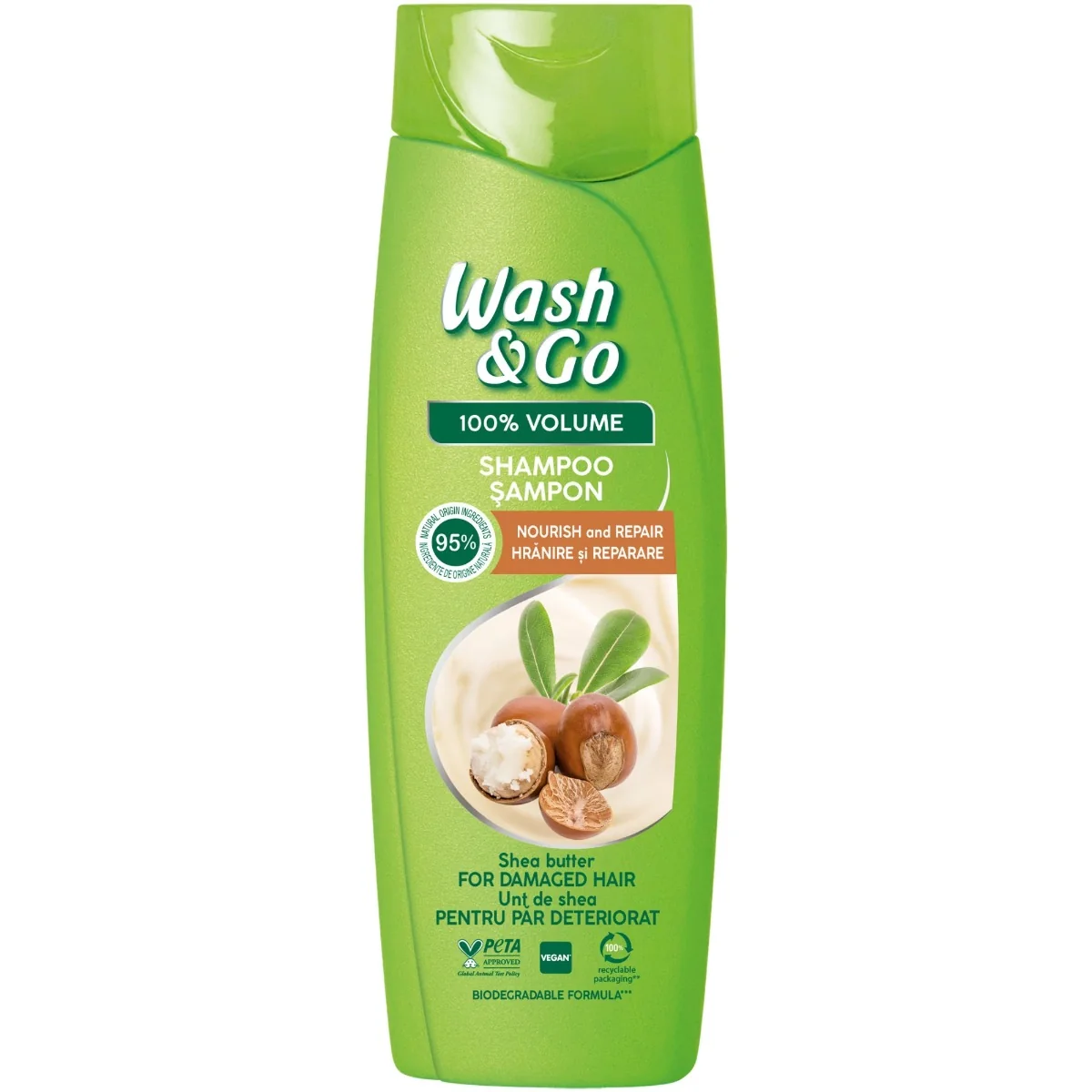 Sampon cu unt de shea, 360ml, Wash&Go