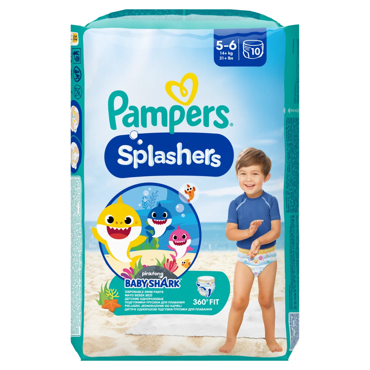 Chilotei pentru apa Splash marimea 5-6 pentru +14kg, 10 bucati, Pampers 