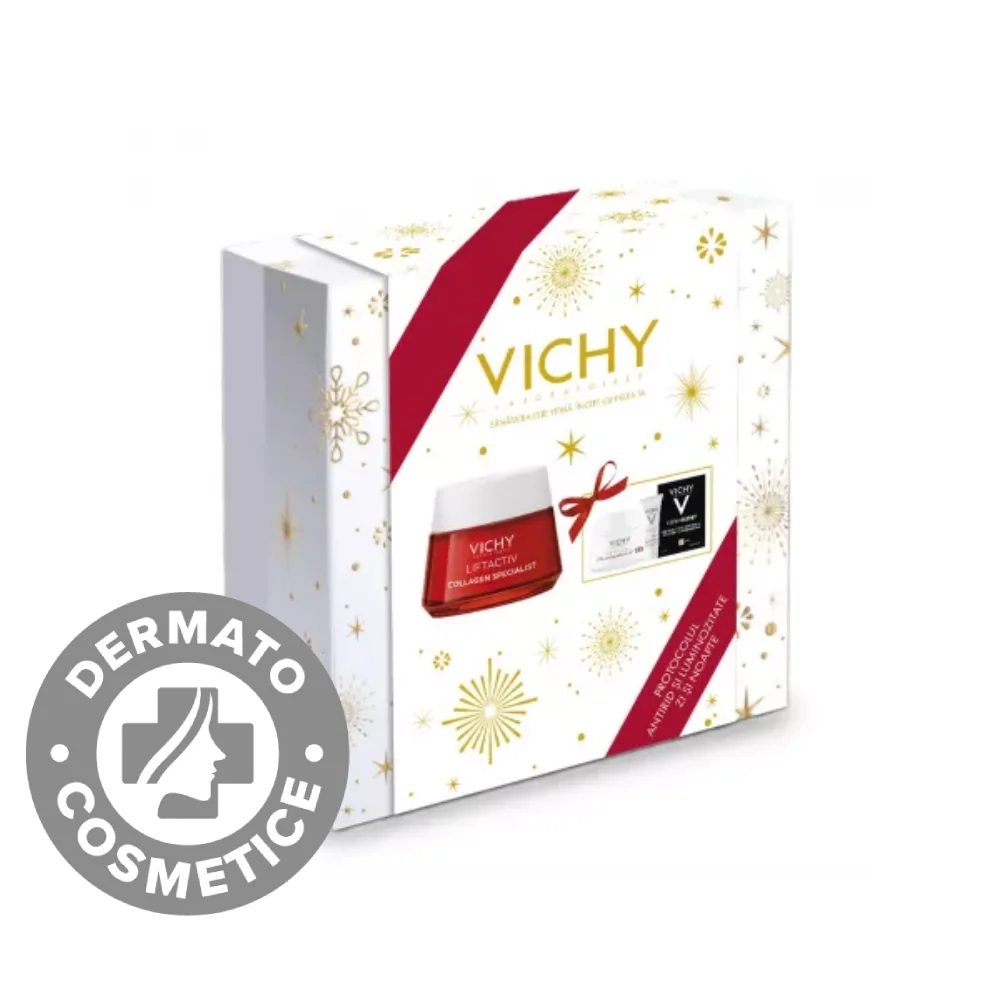 Pachet XMAX 2023 Liftactiv Collagen Specialist Crema de zi antirid 50ml + Liftactiv Crema de noapte 15ml, Vichy 