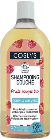 Gel de dus si sampon bio cu fructe de padure, 750ml, Coslys