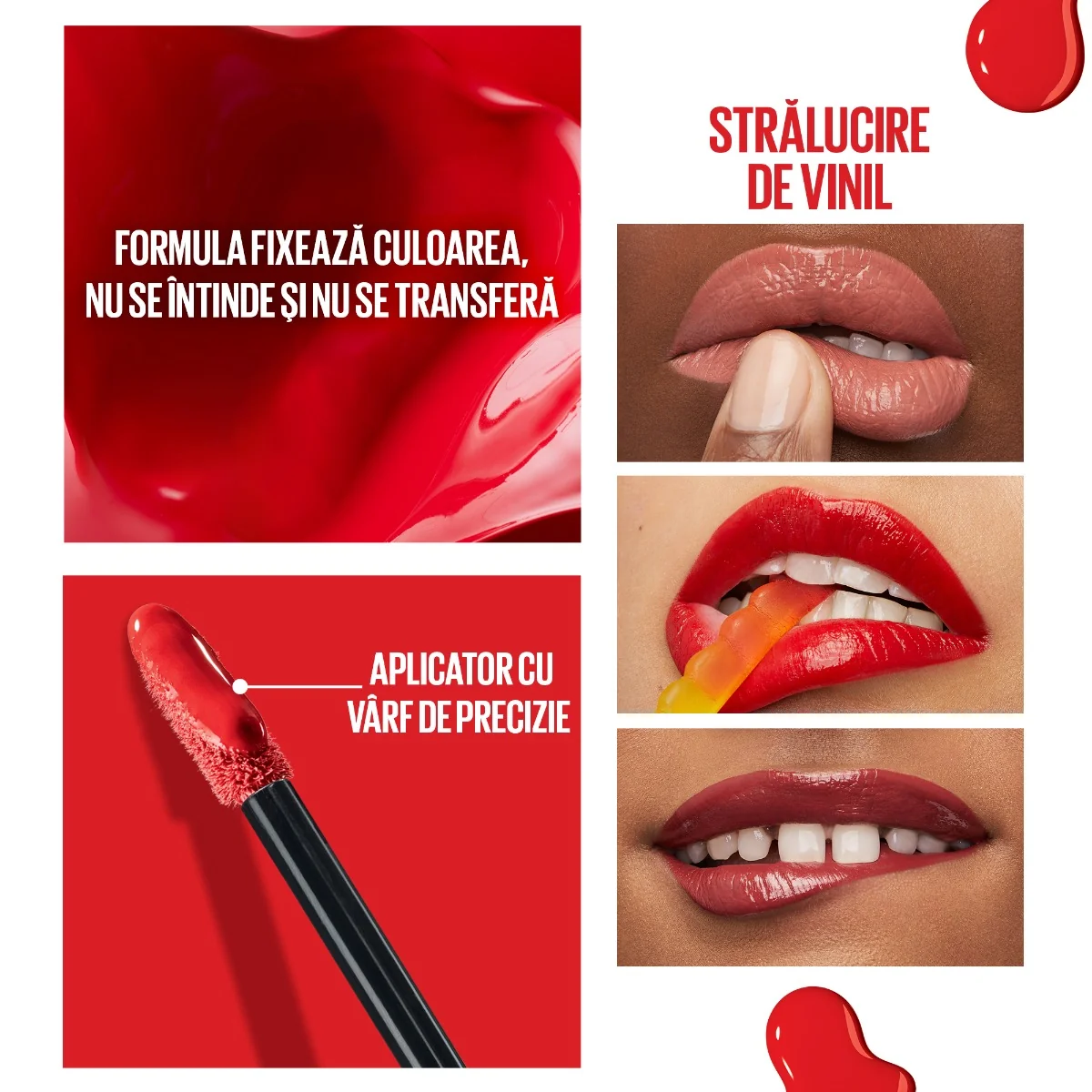 Ruj lichid rezistent cu stralucire de vinil Superstay Ink 10 Lippy, 4.2ml, Maybelline 