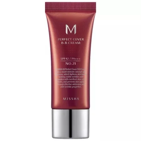 BB Cream M Perfect Cover SPF42/PA+++, nuanta 21 Bej Deschis, 20ml, Missha