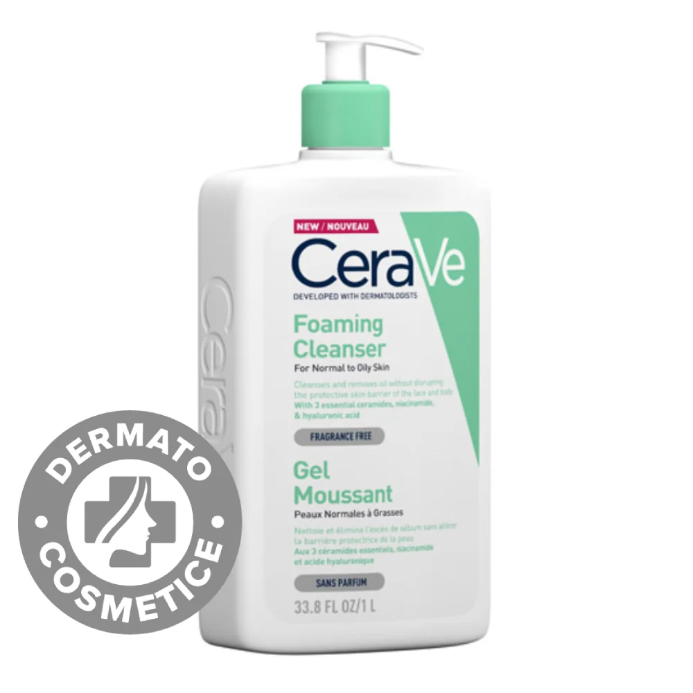 Gel de curatare spumant pentru piele normala-grasa, 1000ml, CeraVe