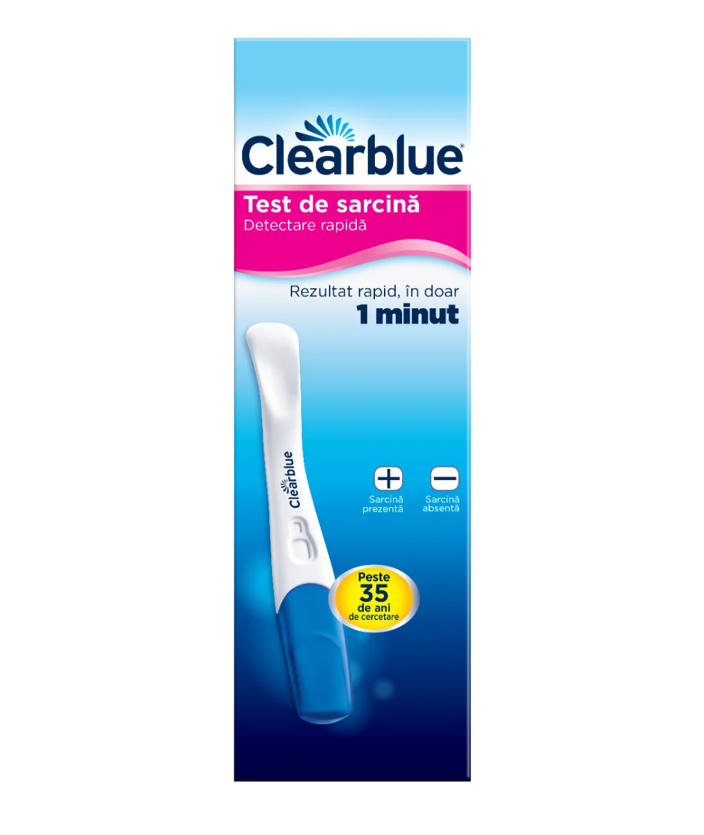 Test de sarcina detectare rapida, 1 bucata, Clearblue 