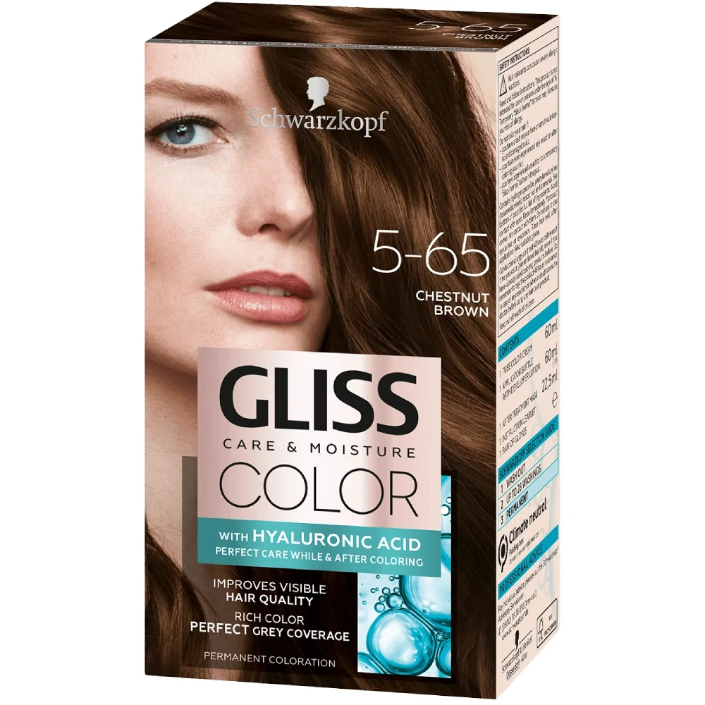 Vopsea de par Color 5-65 Saten Castaniu, 143ml, Gliss