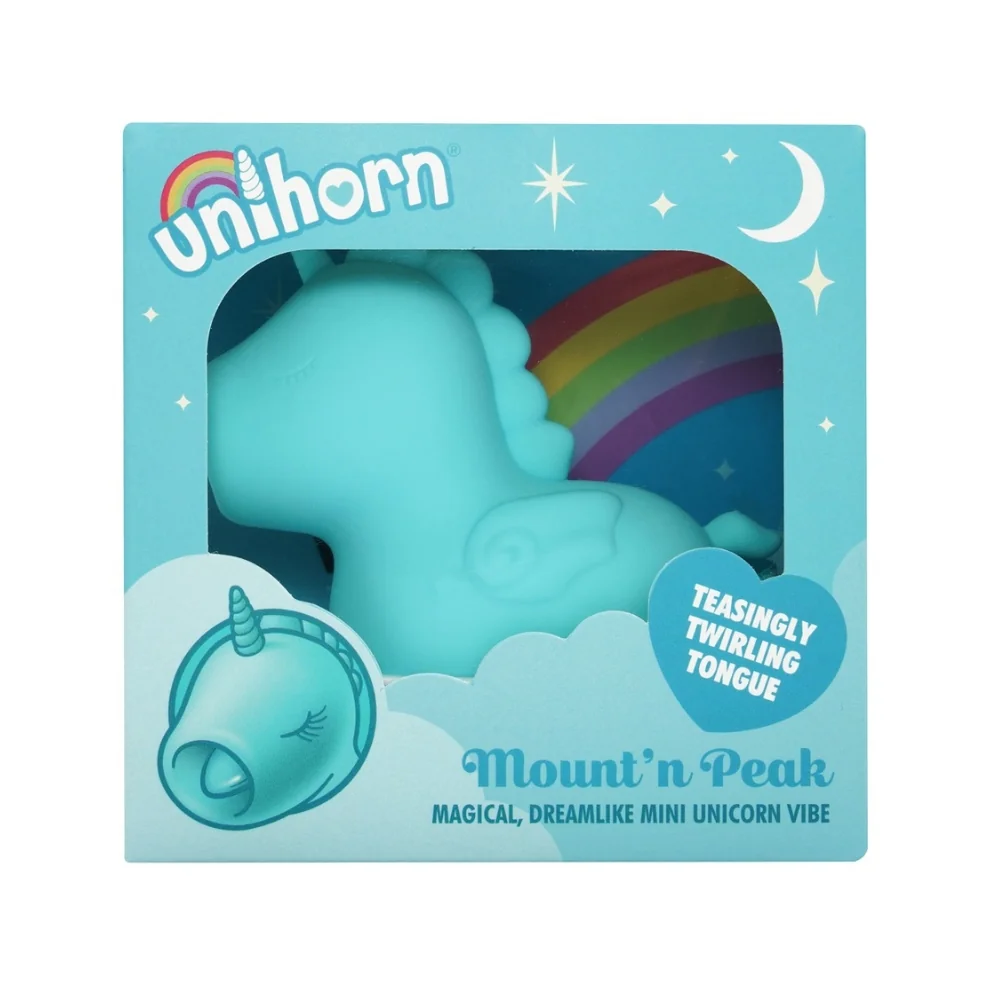 Vibrator clitoridian in forma de unicorn albastru, 1 bucata, Unihorn 