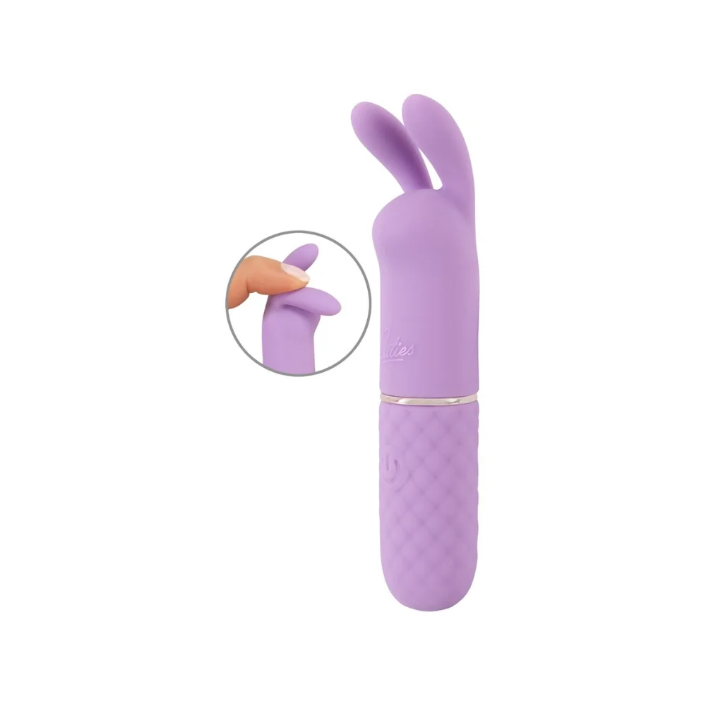 Mini vibrator iepuras cu 10 moduri de vibratie mov, 1 bucata, Cuties 