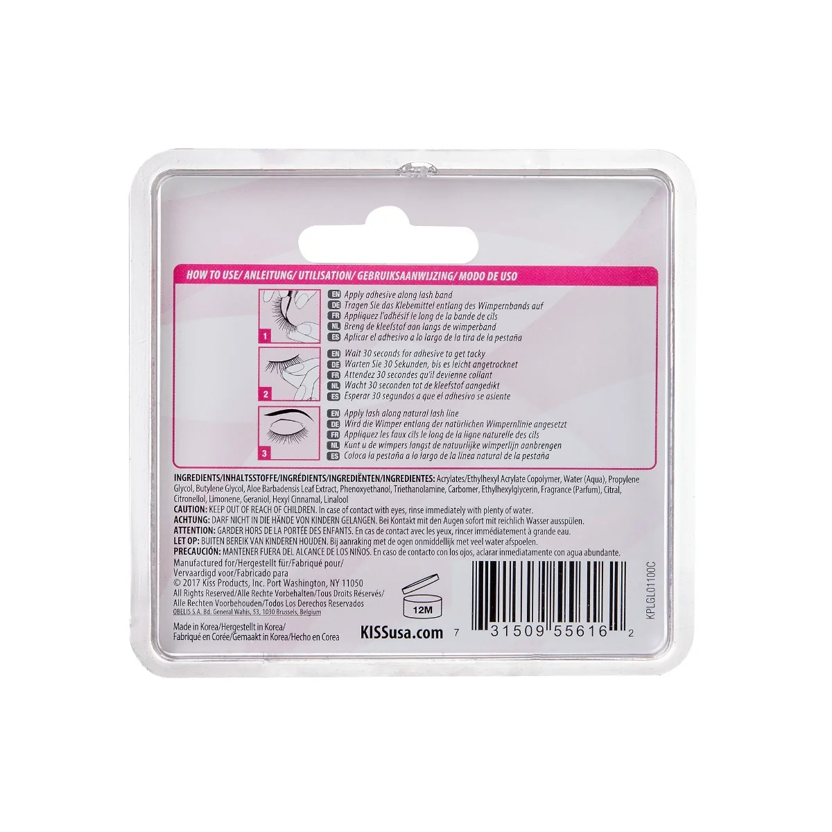 Adeziv pentru gene false 24h Strip Eyelash, 5g, Kiss 