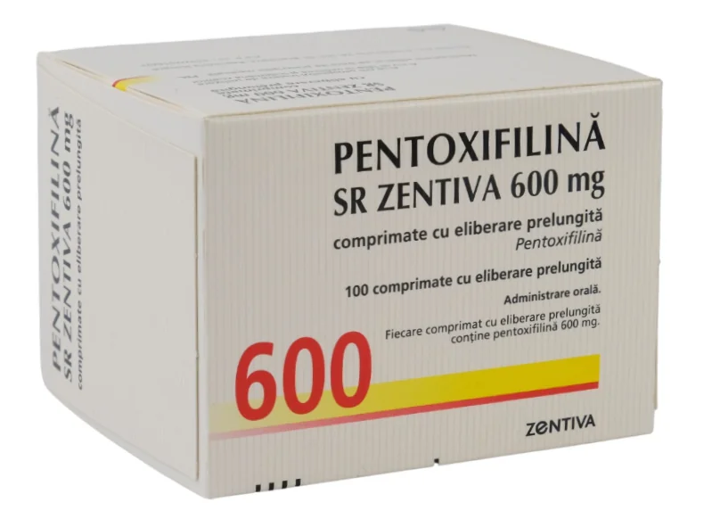 Pentoxifilina SR 600mg, 100 comprimate filmate, Zentiva