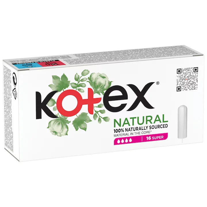 Tampoane interne Natural Super, 16 bucati, Kotex