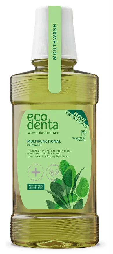 Apa de gura multifunctionala pentru protectia cavitatii orale, 250ml, Ecodenta