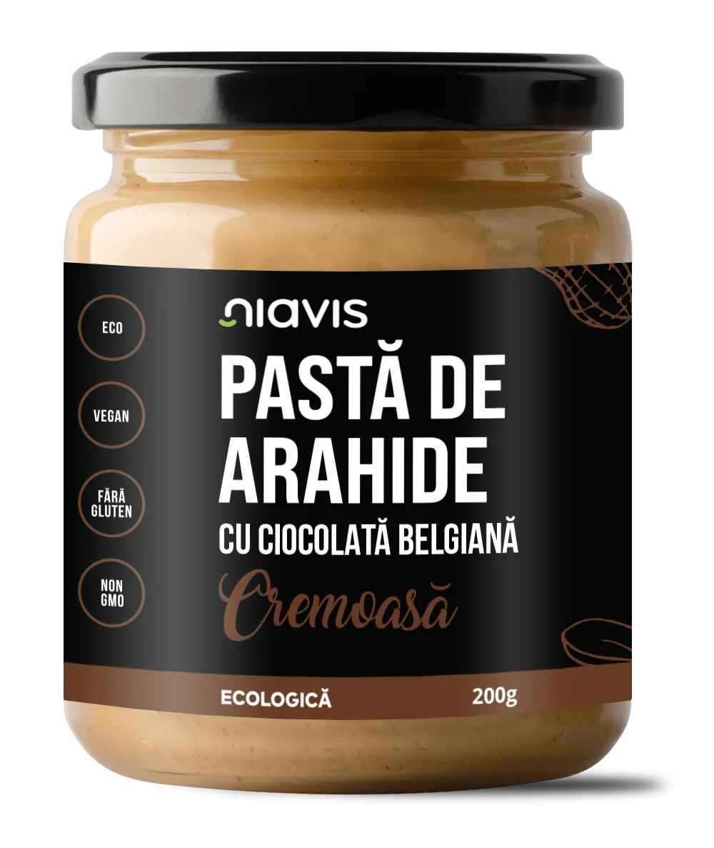 Pasta de arahide cu ciocolata belgiana, 200g, Niavis