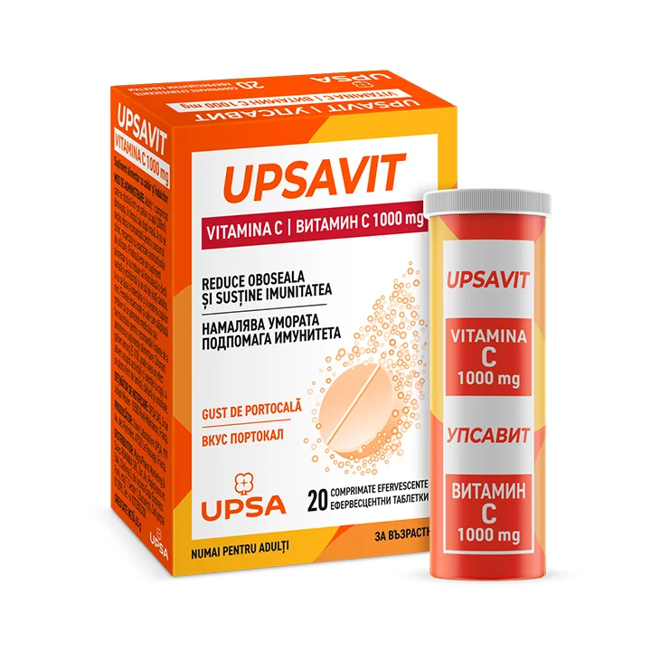  Upsavit Vitamina C 1000mg, 20 comprimate efervescente, Upsa