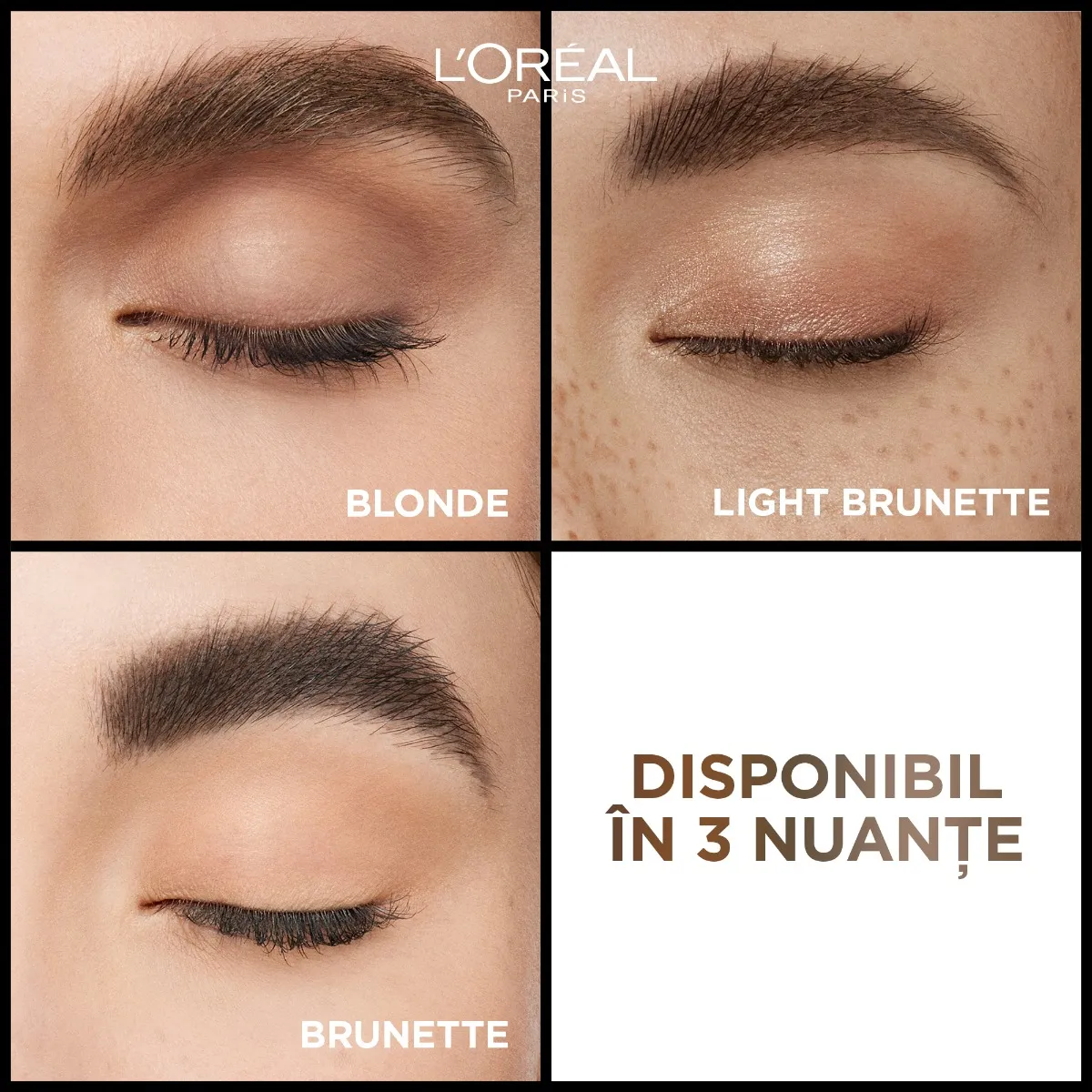 Mascara pentru sprancene cu efect de volum Infaillible 24H Brunette, 4.9ml, L'Oreal Paris 