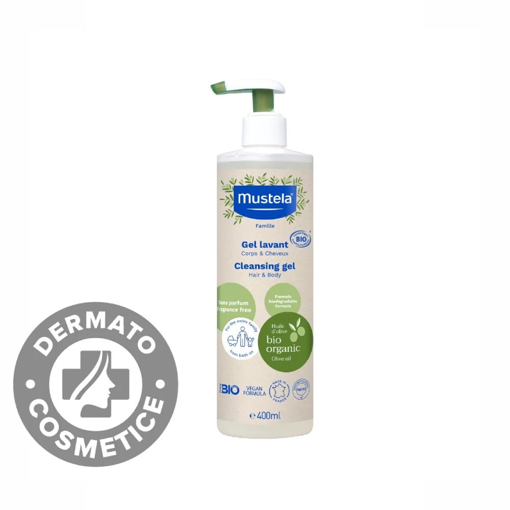 Gel de curatare par si corp certificat Bio, 400ml, Mustela