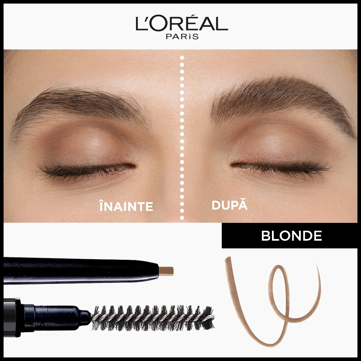 Creion pentru sprancene cu varf ultra-precis Infaillible 24H Brows Blonde, 5g,  L'Oreal Paris 