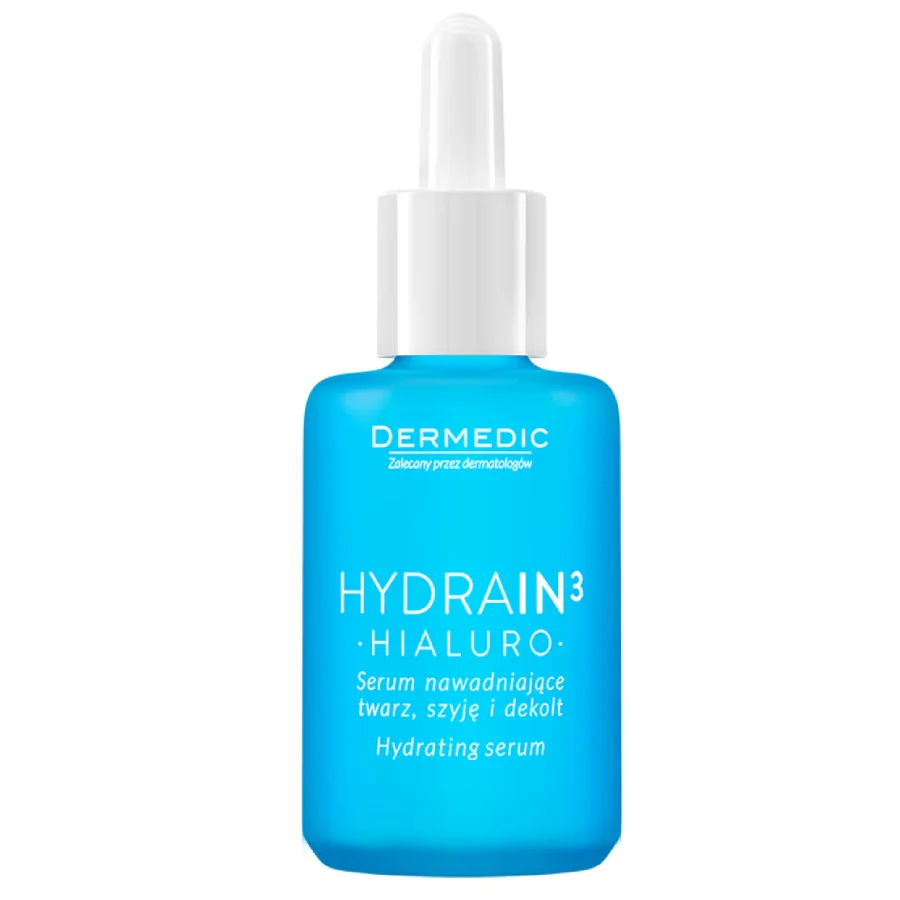 Ser hidratant pentru fata & gat si decolteu Hydrain3 Hialuro, 30ml, Dermedic 