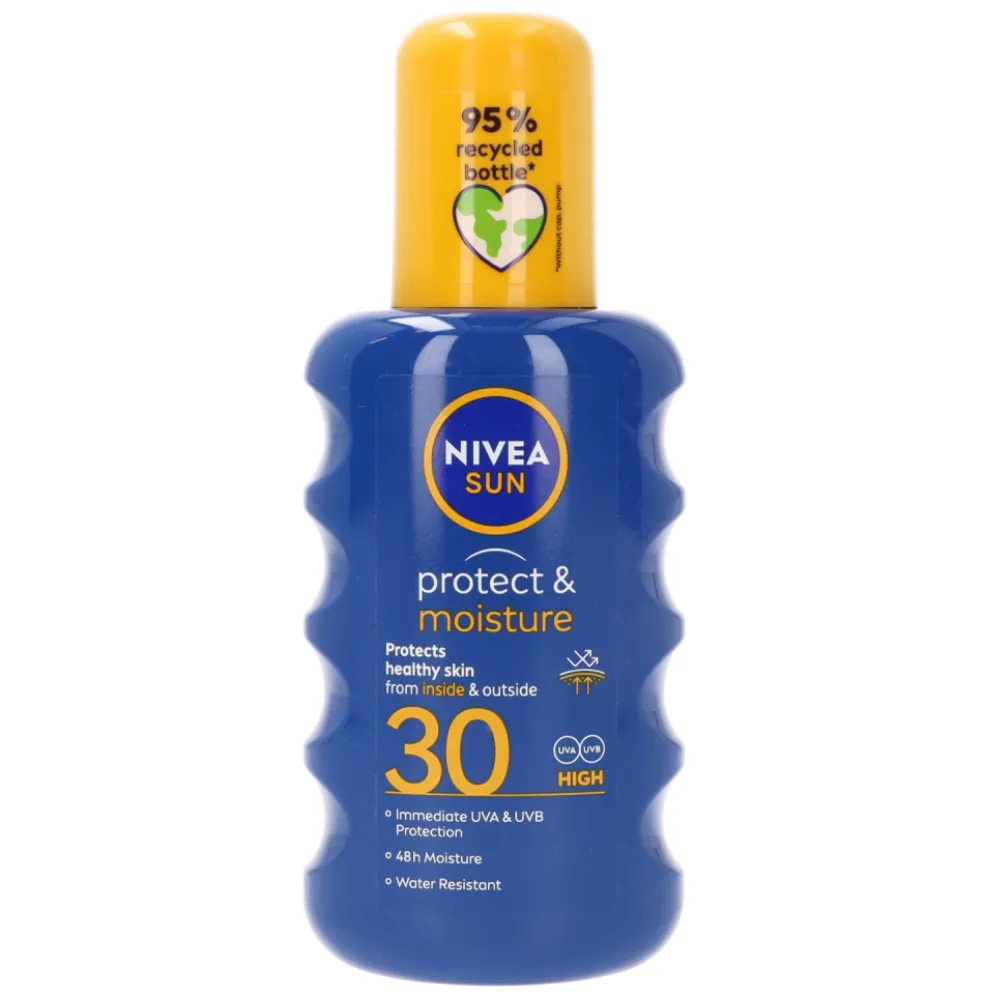 Spray pentru protectie solara cu SPF 30 Protect & Moisture, 200ml, Nivea 