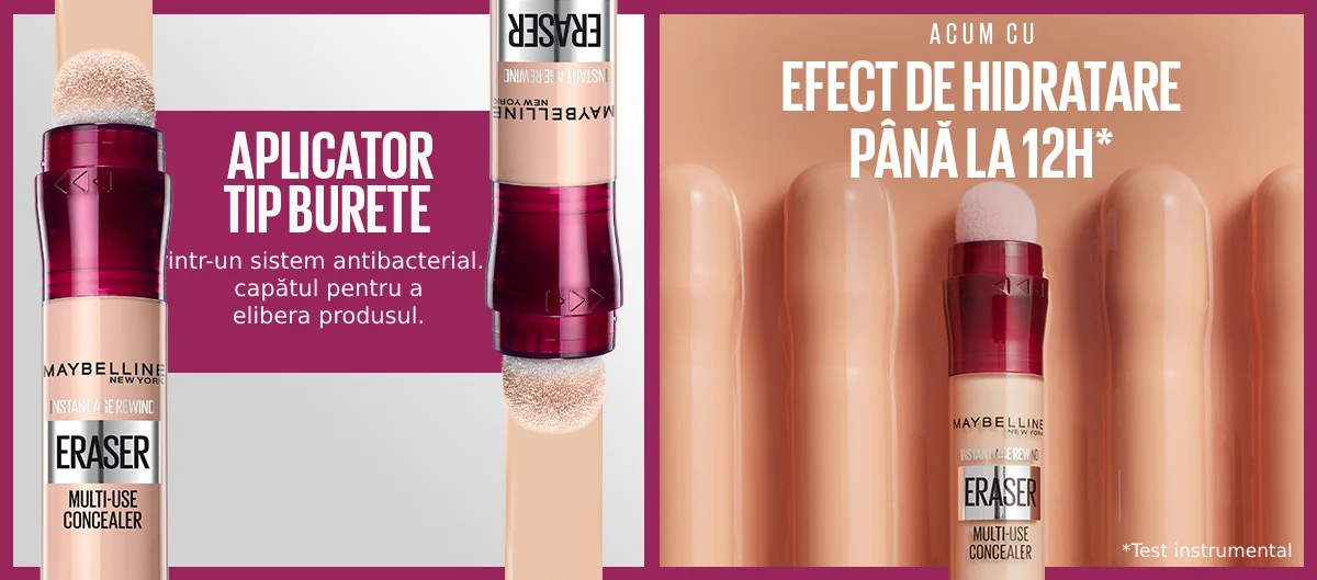 Efect de hidratare pana la 12 H. Maybelline New York Instant Anti Age Eraser 