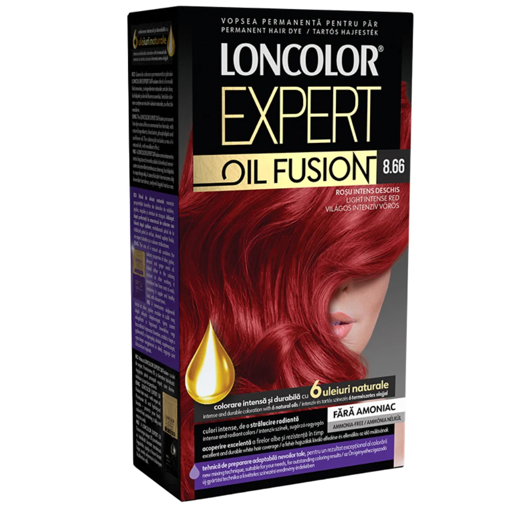 Vopsea de par permanenta Expert Oil Fusion Nr 8.66, 115ml, Loncolor