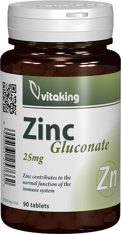 Gluconat de zinc 25mg, 90 comprimate, Vitaking