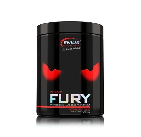 Pre-Workout cu aroma de zmeura Fury Extreme, 400g, Genius Nutrition