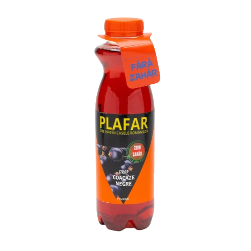 Sirop de coacaze negre cu zero zahar, 500ml, Plafar