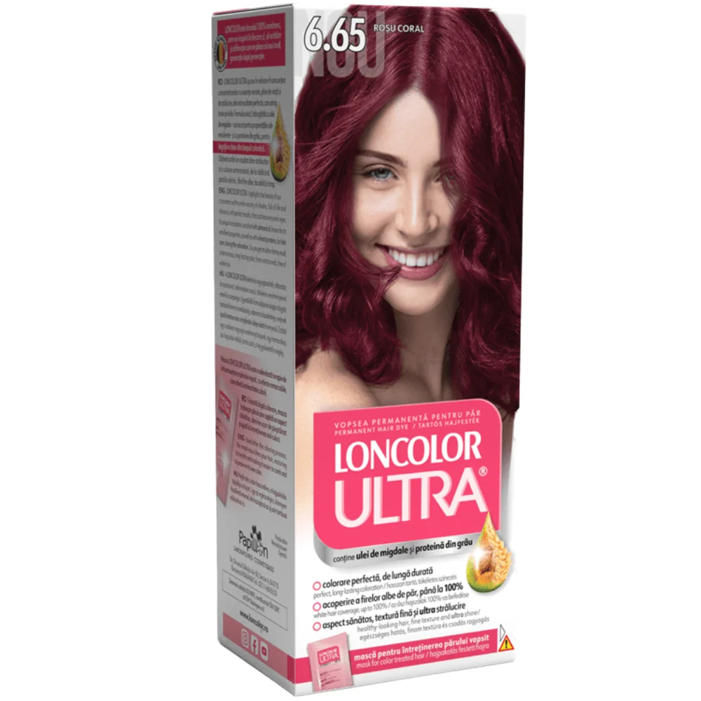 Vopsea de par permanenta Ultra Nr. 6.65, 110ml, Loncolor