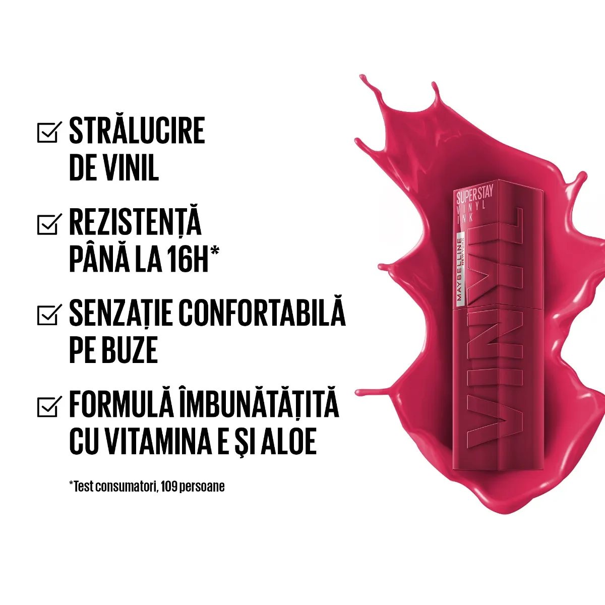 Ruj lichid rezistent cu stralucire de vinil Superstay Ink 30 Unrivaled, 4.2ml, Maybelline 