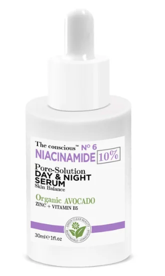 Ser pentru diminuarea porilor cu Niacinamida si Avocado, 30ml, The conscious