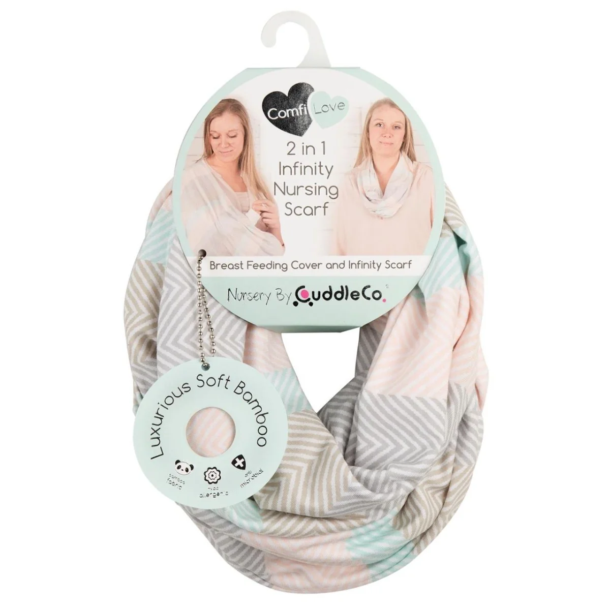 Esarfa pentru alaptare din bambus Comfi Love Herringbone 844760, 1 bucata, CuddleCo