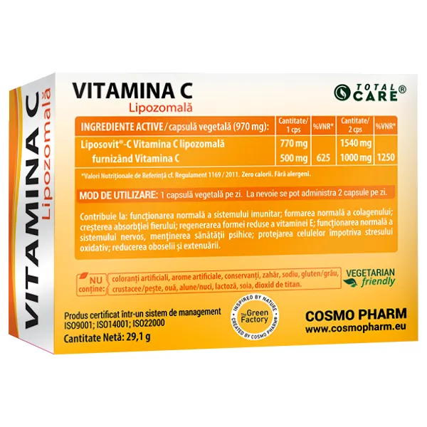 Vitamina C lipozomala, 30 capsule, Cosmopharm 