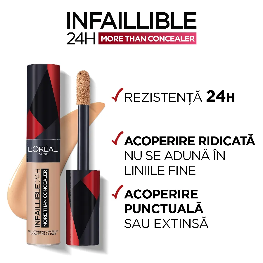 Corector Infaillible 24H More Than Cocealer 324 Oatmeal, 11ml, L'Oreal Paris 