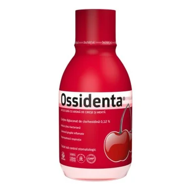 Apa de cura cu cirese si menta Ossidenta, 250ml, Biofarm