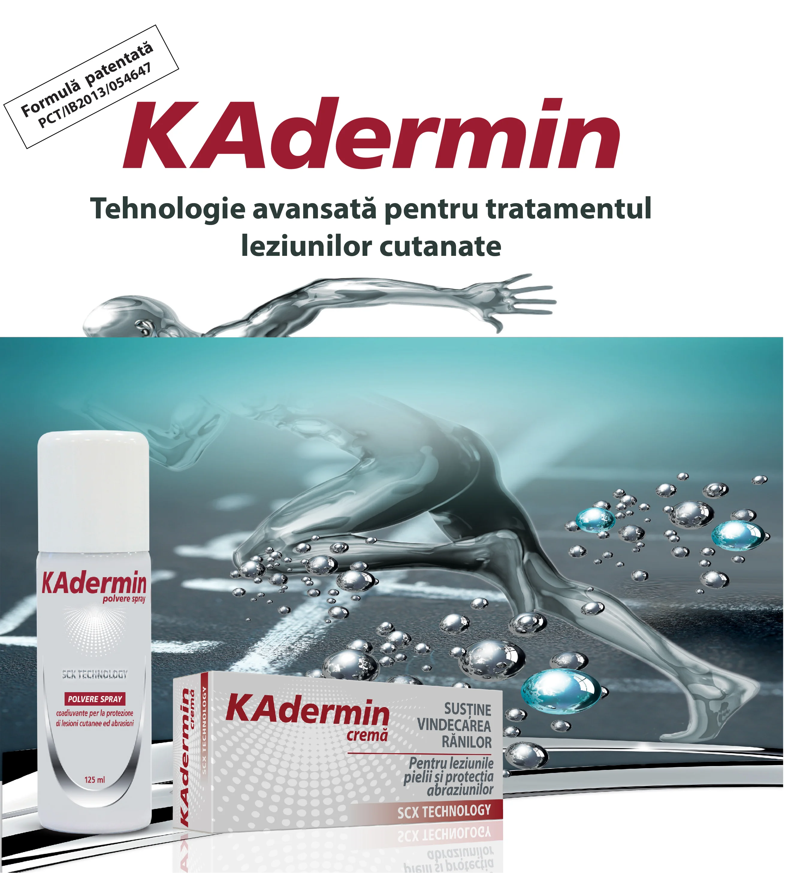 Gama KAdermin include doua produse recomandate pentru tratamentul ranilor deschise: KAdermin Spray si KAdermin Crema.