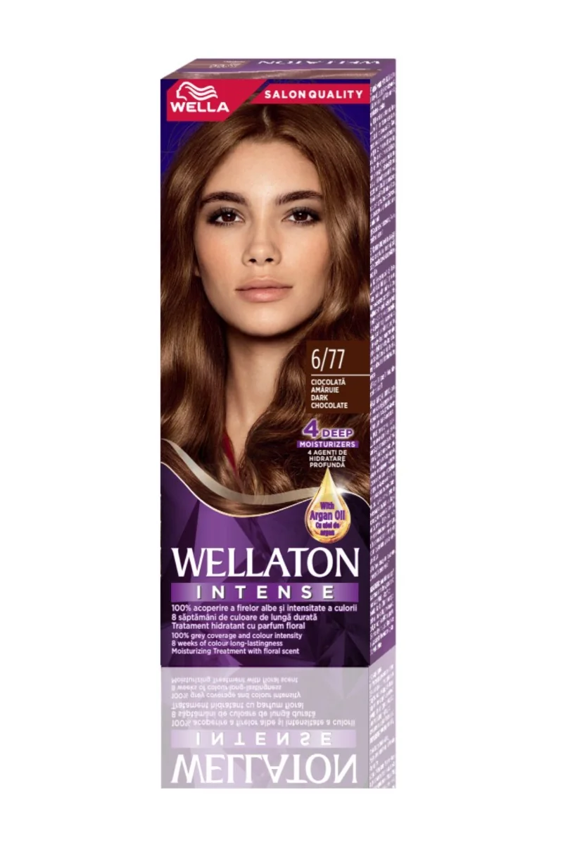 Vopsea de par permanenta Ciocolata Amaruie 6.77 Wellaton, 110ml, Wella 