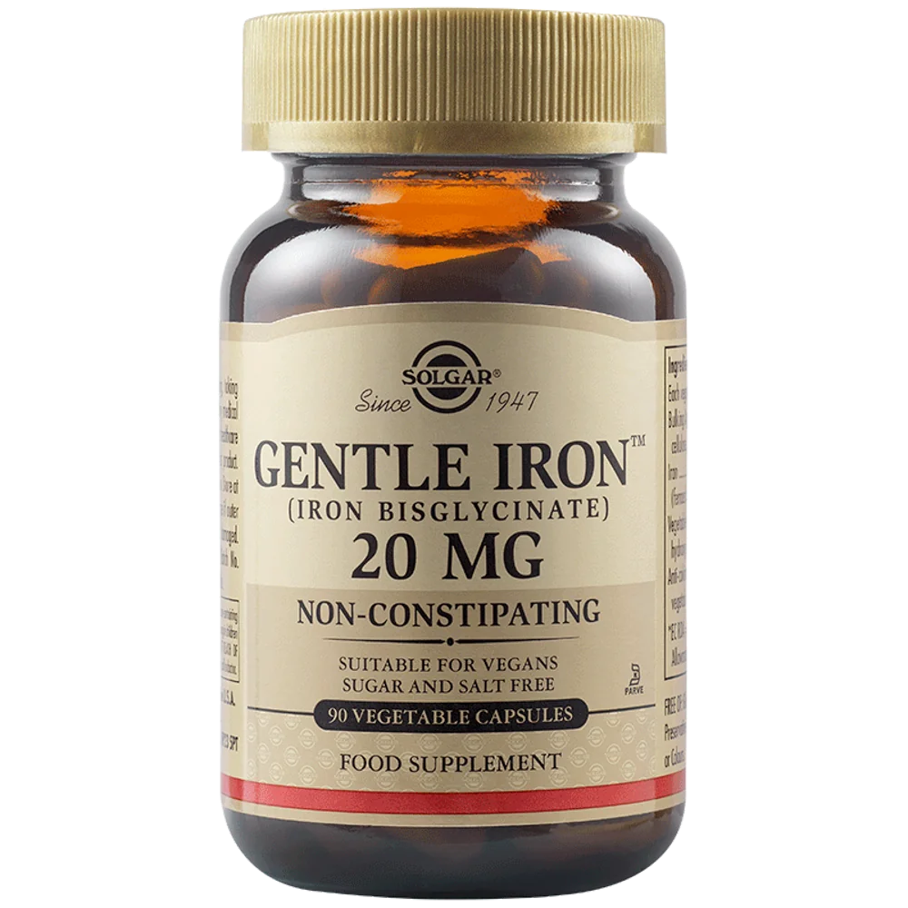 Fier cu actiune blanda Gentle Iron 20mg, 90 capsule, Solgar