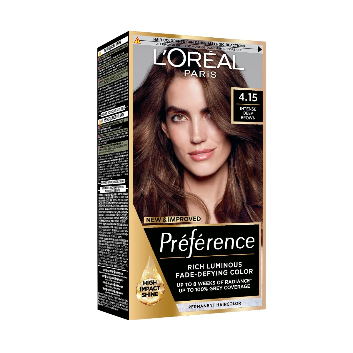 Vopsea de par permanenta cu amoniac Preference 4.15 Caracas, 174ml, L'Oreal Paris 