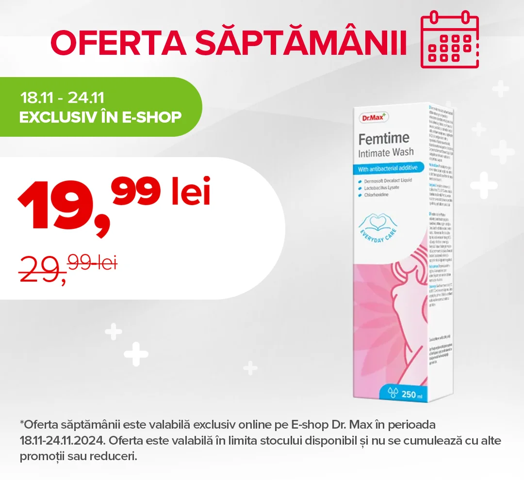 Ofertele saptamanii 18-24 noiembrie 2024 Femtime gel intim