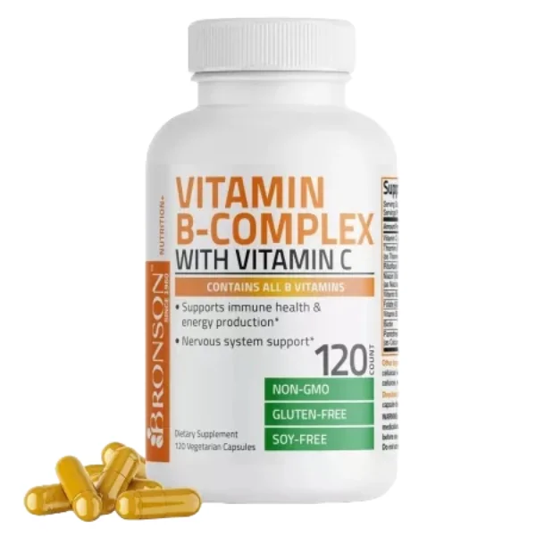 B Complex cu Vitamina C, 120 capsule, Bronson Laboratories