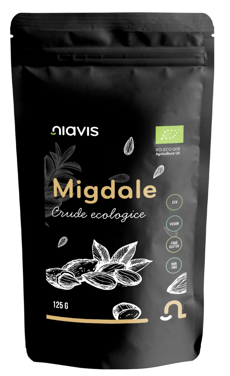 Migdale crude ecologice, 125g, Niavis