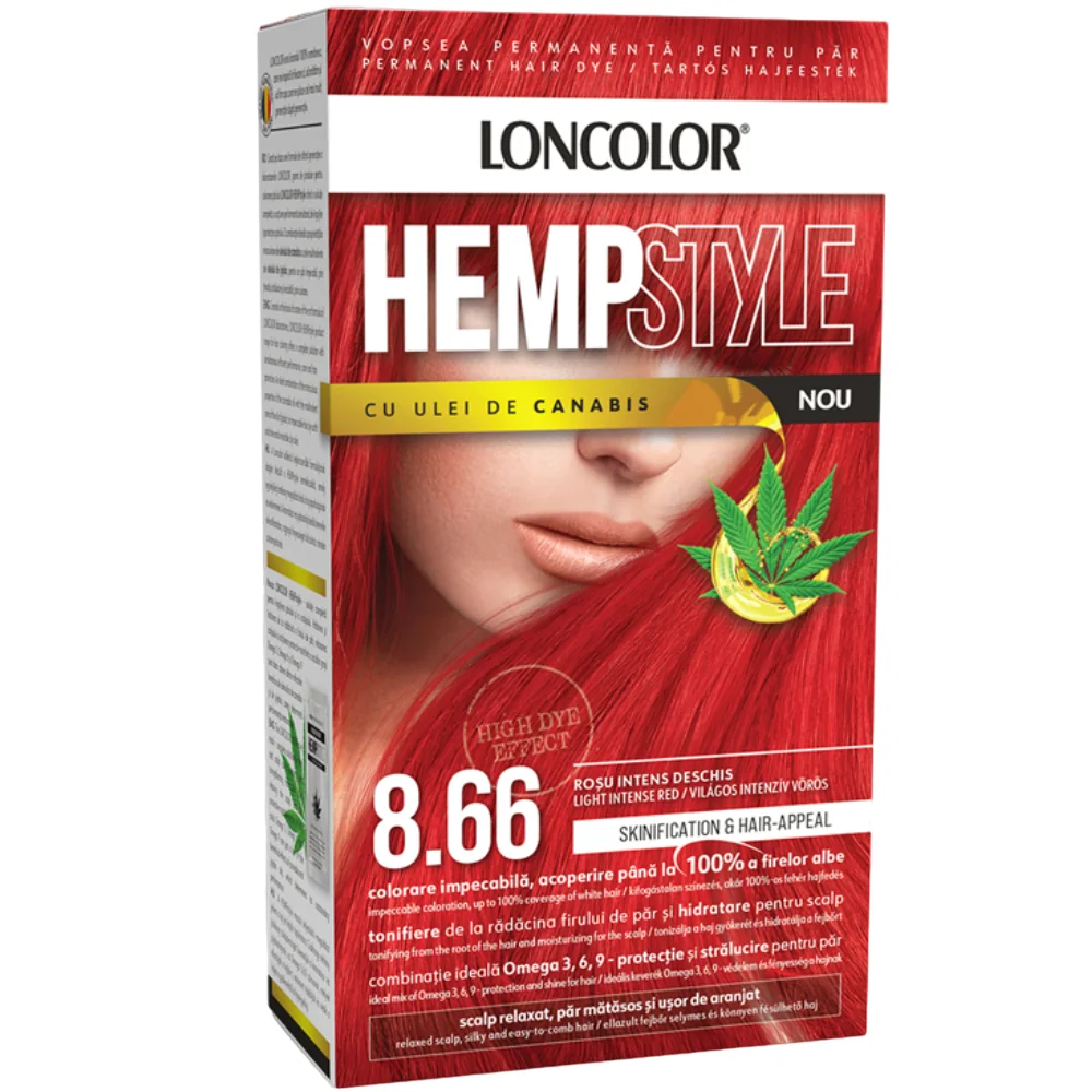 Vopsea de par permanenta Hempstyle Nr. 8.66, 110ml, Loncolor 