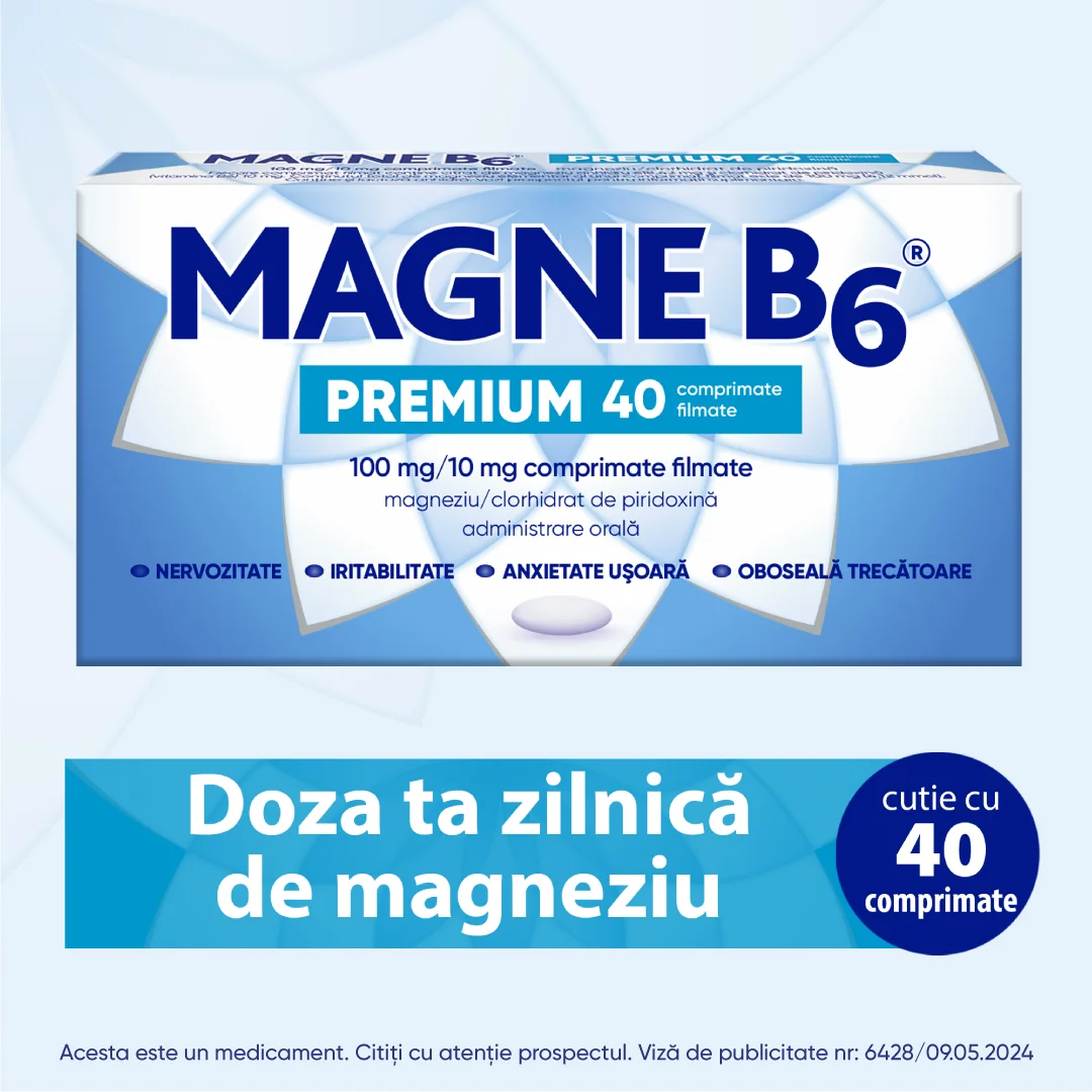 Magne B6 Premium 100mg / 10mg, 40 comprimate, Sanofi 