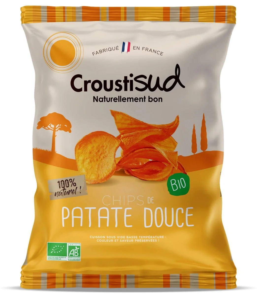 Chipsuri bio din cartofi dulci, 100g, Crostisud